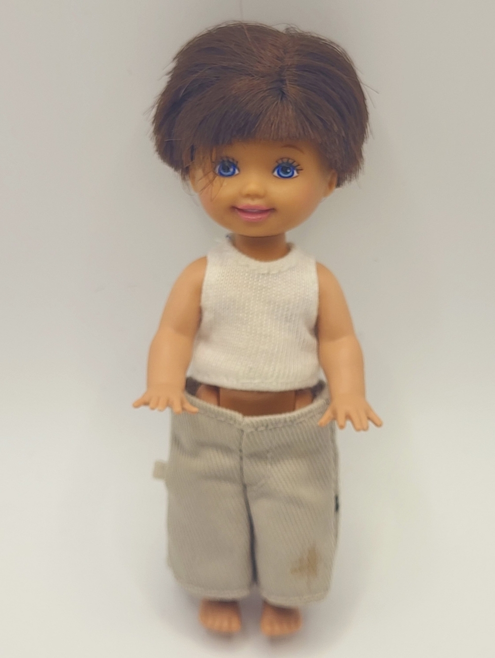 Vintage Barbie Happy Family Ryan Doll Mattel 1994 Blue Eyes White Tank Gray Pant